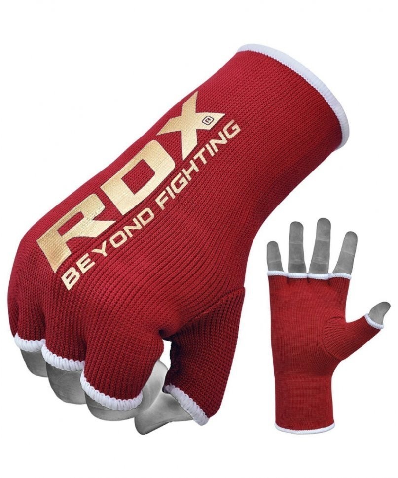 Внутренние гелевые перчатки с ремнями на запястьях, красные (809806)