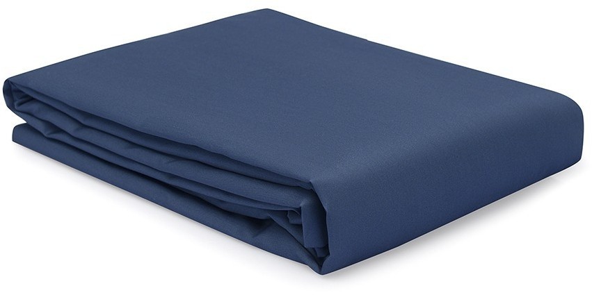 Простыня на резинке из премиального сатина темно-синего цвета из коллекции essential, 160х200х30 см (77175)