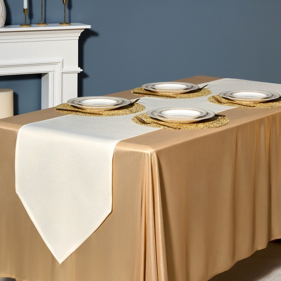 Дорожка на стол 45х150 cm  "феерия. золото", цвет: бежевый, tm lefard, полиэстер 100% (986-003-3)