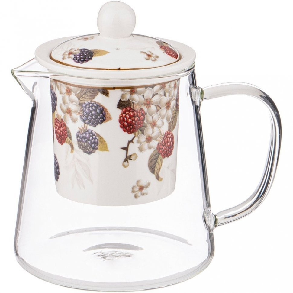 Чайник стеклянный с ситом  lefard "ежевика" 400 мл (104-860)