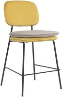 Стул полубарный pea, велюр, желтый/бежевый (77073)