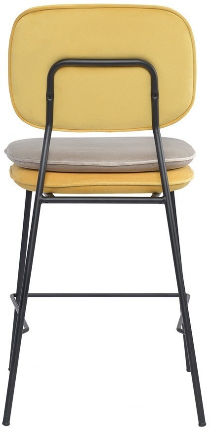 Стул полубарный pea, велюр, желтый/бежевый (77073)