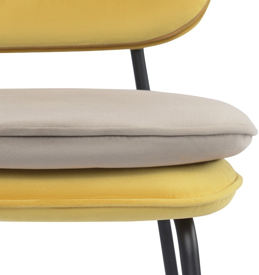 Стул полубарный pea, велюр, желтый/бежевый (77073)