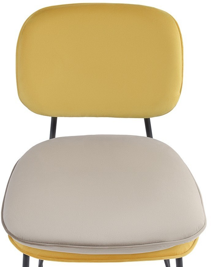 Стул полубарный pea, велюр, желтый/бежевый (77073)