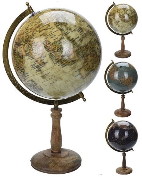 Глобус на дер.подставке метал.золото 28*25*47см асс(3) (TT-00007362)