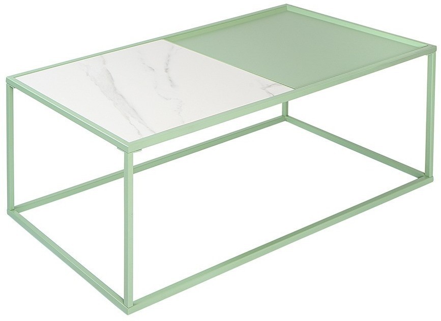 Столик журнальный mayen, 110х50 см, белый/зеленый (76060)