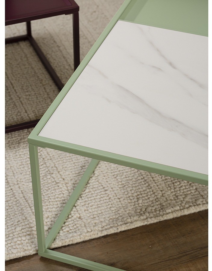 Столик журнальный mayen, 110х50 см, белый/зеленый (76060)