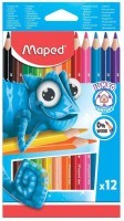 Карандаши цветные утолщенные трехгранные пластиковые Maped Pulse 12 цветов 834352 (65759)