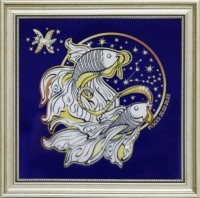 Картина Звездные Рыбы с кристаллами Swarovski (1744)