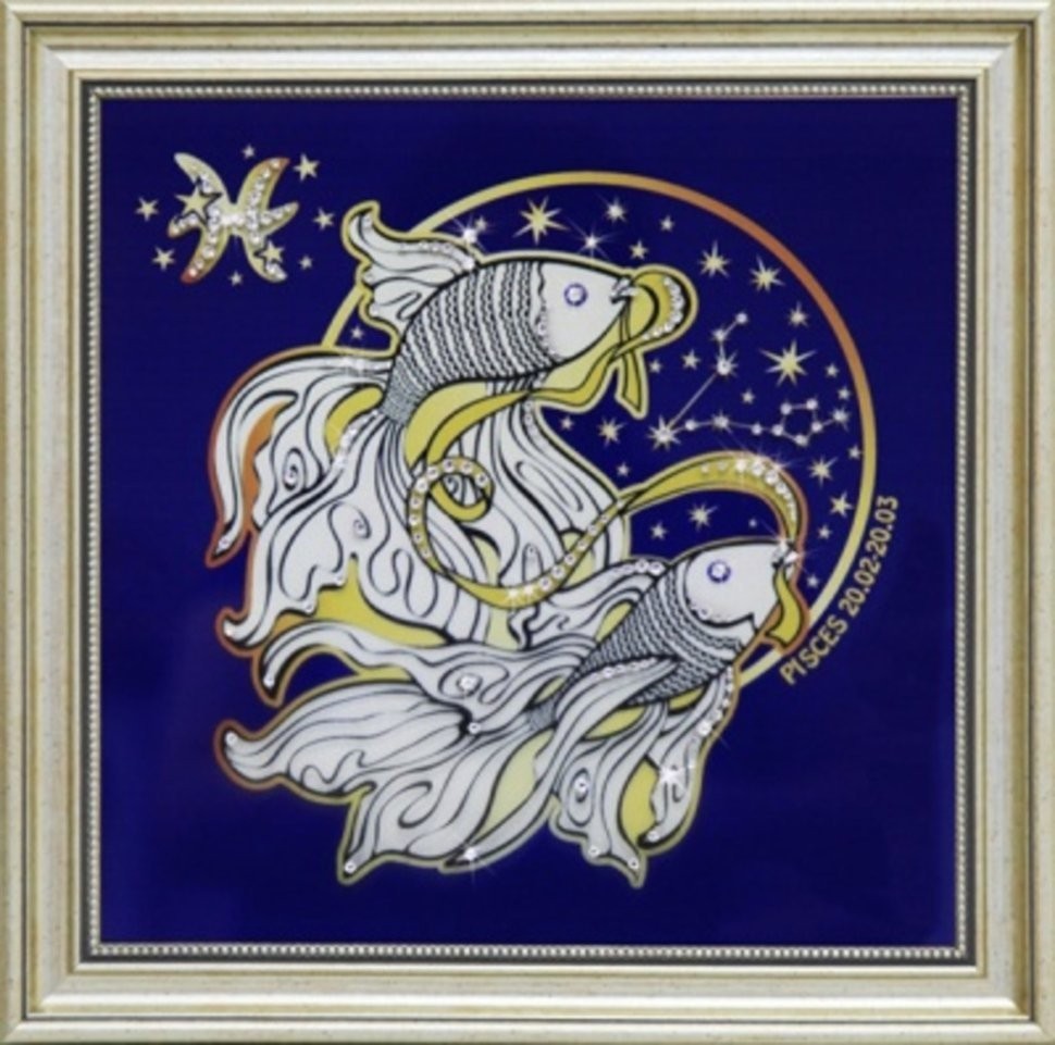 Картина Звездные Рыбы с кристаллами Swarovski (1744)