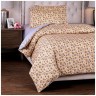 Кпб 1,5 спальный "марки",серый+беж, 100% х\б, сатин+сорочка SANTALINO (984-903)