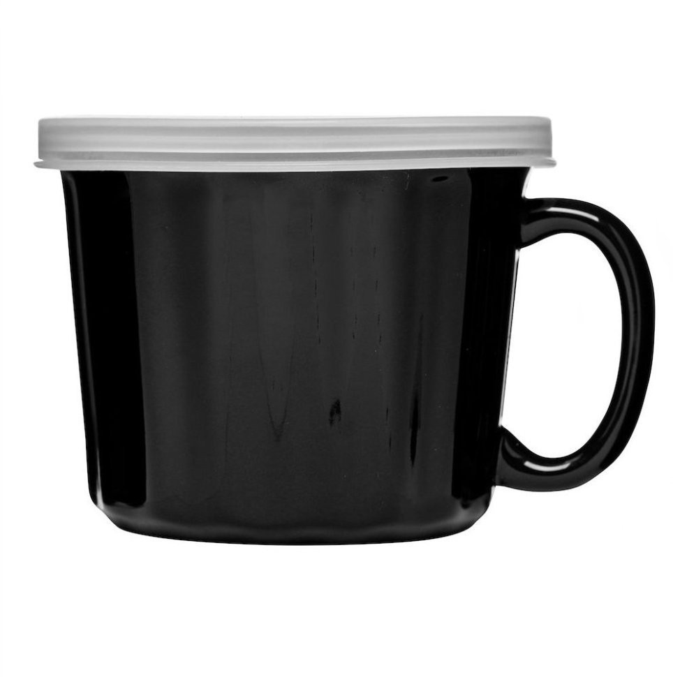 SagaForm Кружка для супа с крышкой, черная 5017306