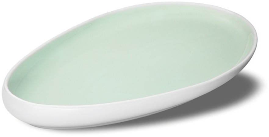 Блюдо LNIN028AQ374325, фарфор, Matt white, aquamarine, LE COQ