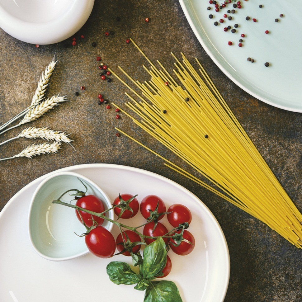 Блюдо LNIN028AQ374325, фарфор, Matt white, aquamarine, LE COQ