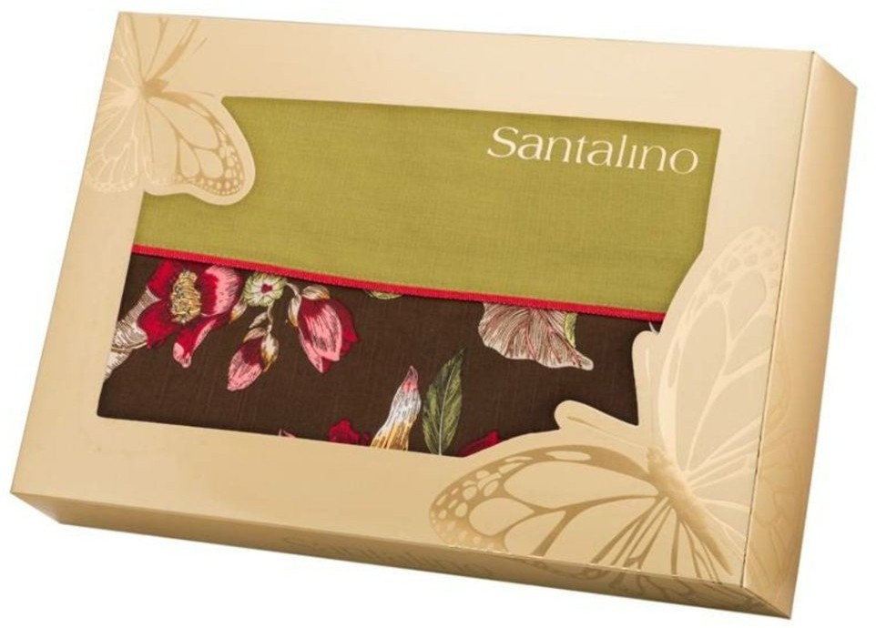 Комплект штор 2 шт с прихватами "парадиз" 100*170 см, 100% хлопок,коричневый SANTALINO (850-824-1)