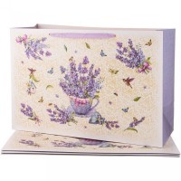 Комплект бумажных пакетов из 4 шт. &quot;прованс. лаванда&quot; 60*40*23 см. Lefard (521-236)