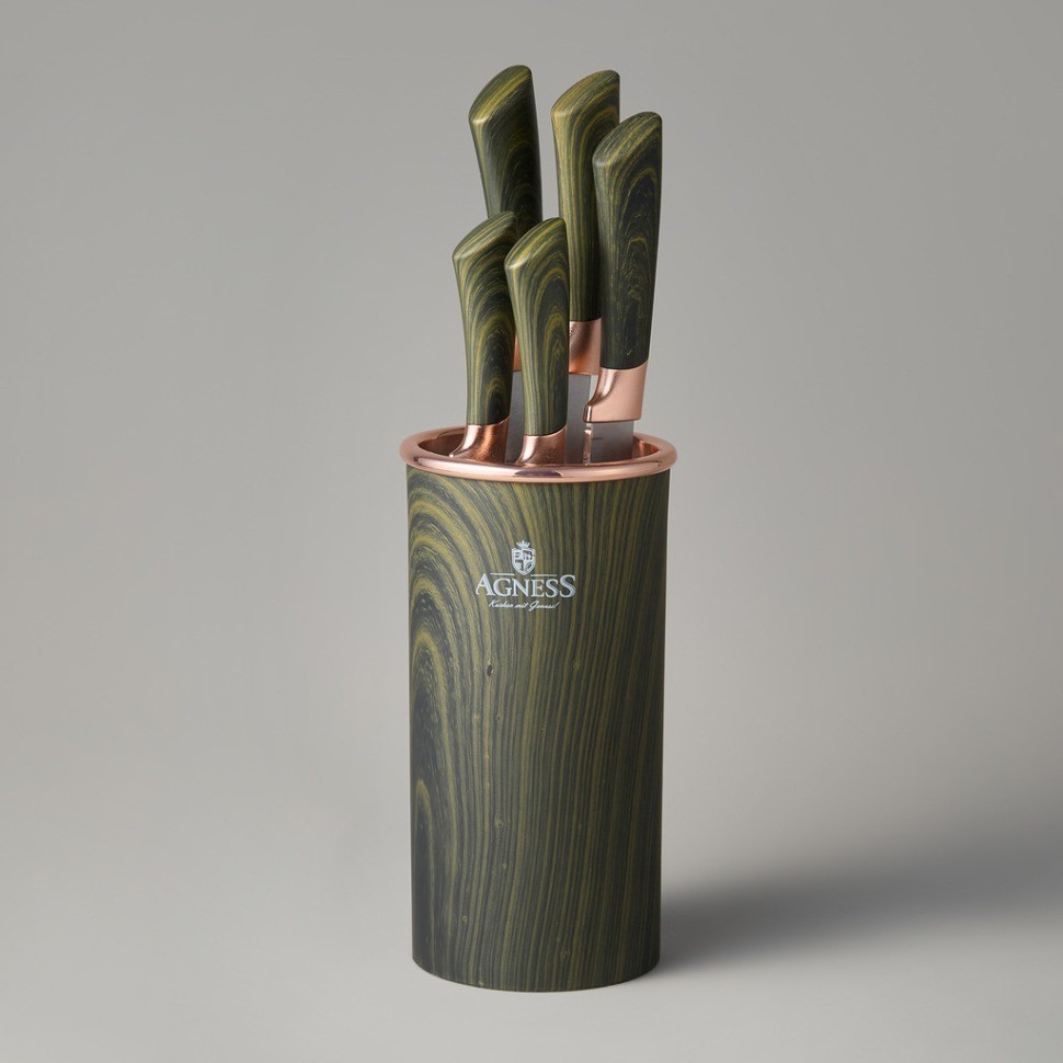 Набор ножей agness на подставке, 6 предметов (911-657)