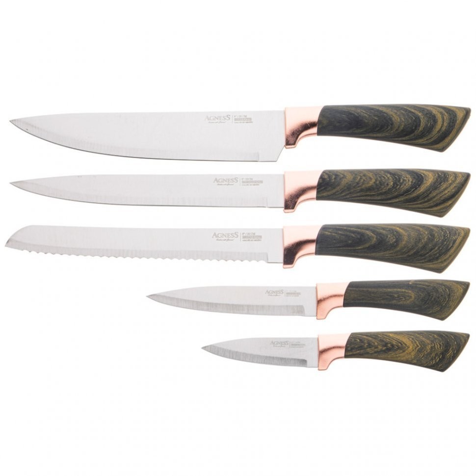 Набор ножей agness на подставке, 6 предметов (911-657)