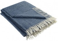 Плед из шерсти мериноса синего цвета из коллекции essential, 130х180 см (66668)