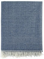 Плед из шерсти мериноса синего цвета из коллекции essential, 130х180 см (66668)