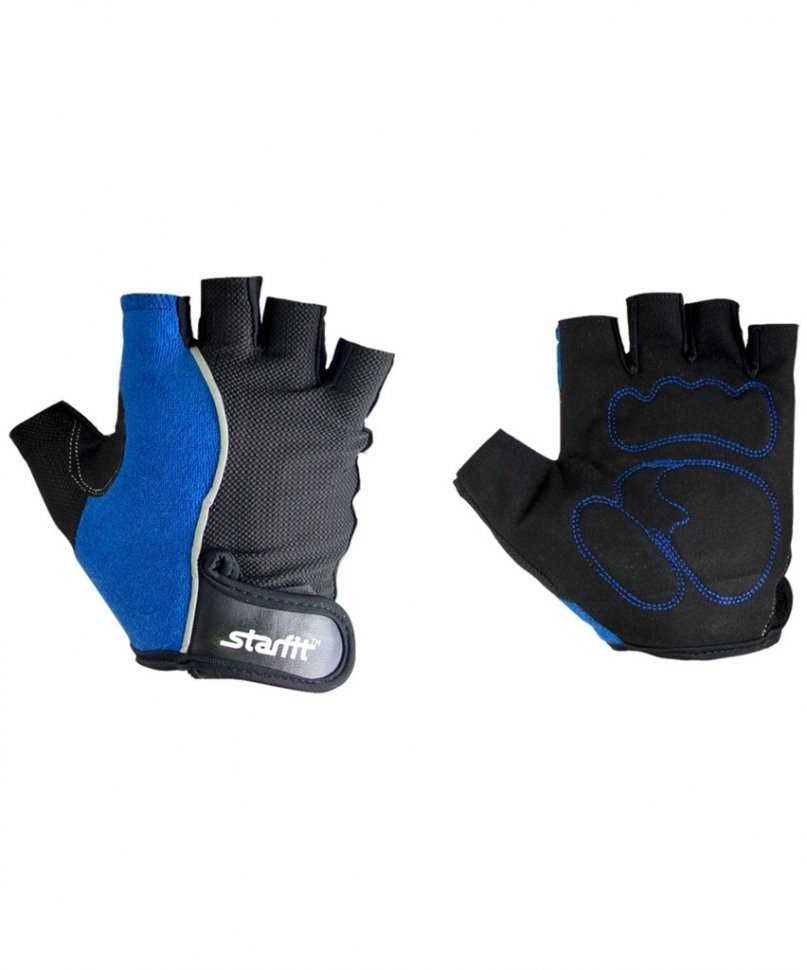 Перчатки для фитнеса SU-108, синий/черный (155322)