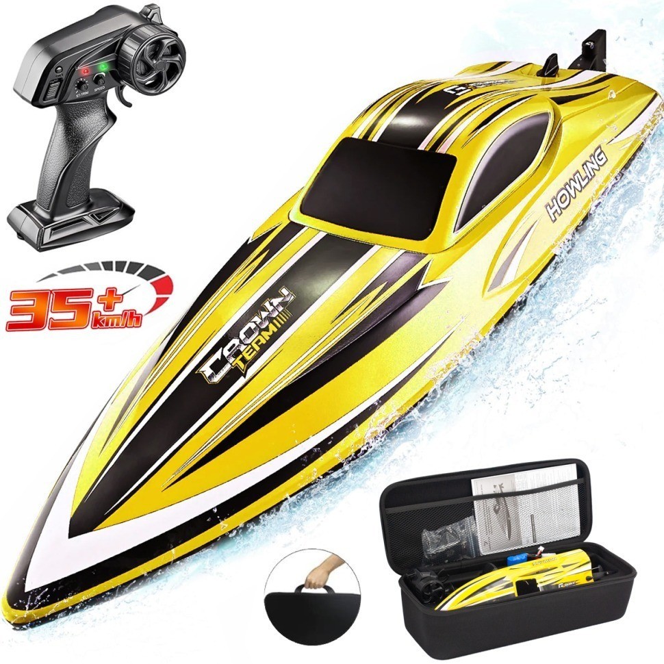 Радиоуправляемый катер Chasing Waves с сумкой (41 см, 35 км/ч) (HJ818-YELLOW-BAG)