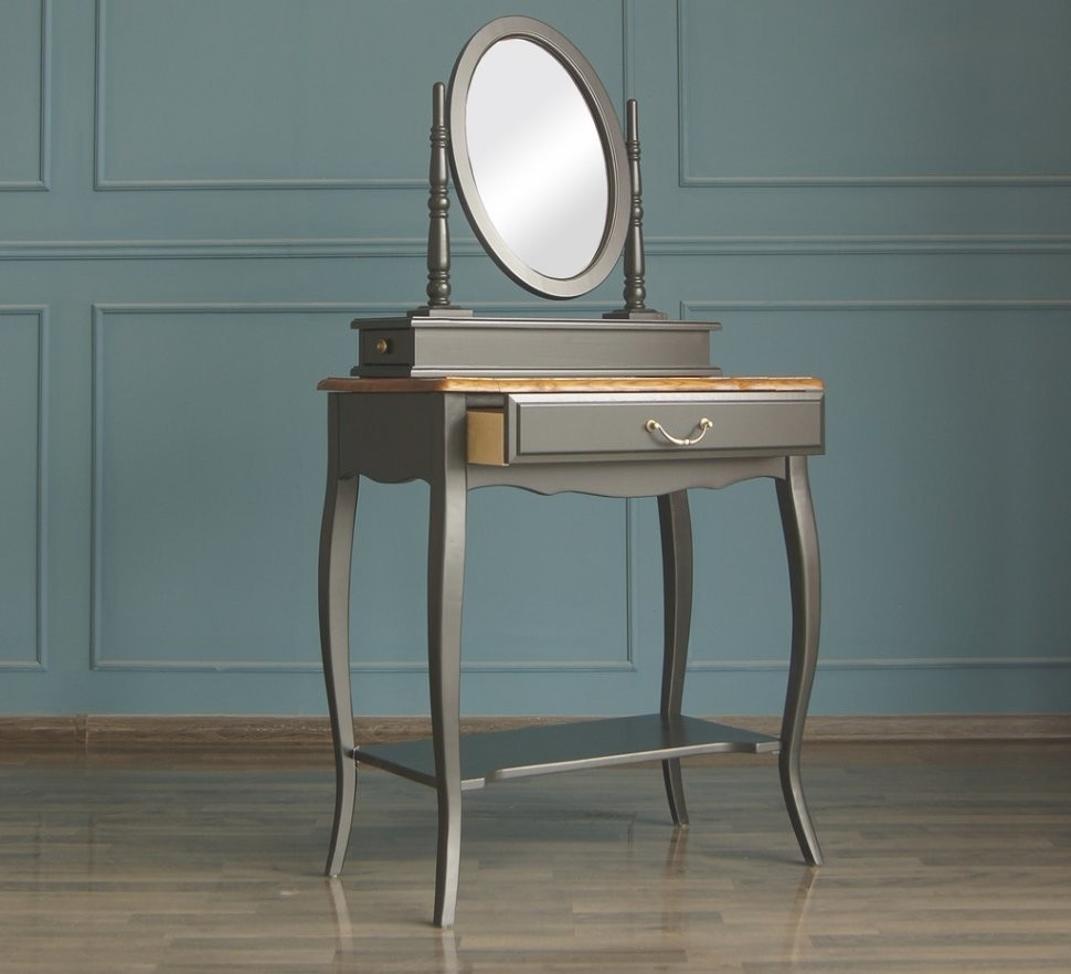 Туалетный столик Leontina Black с зеркалом арт ST9321BLK-ET