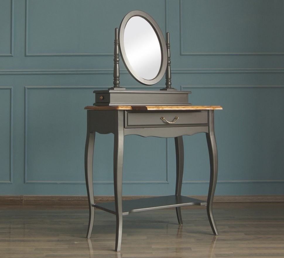 Туалетный столик Leontina Black с зеркалом арт ST9321BLK-ET