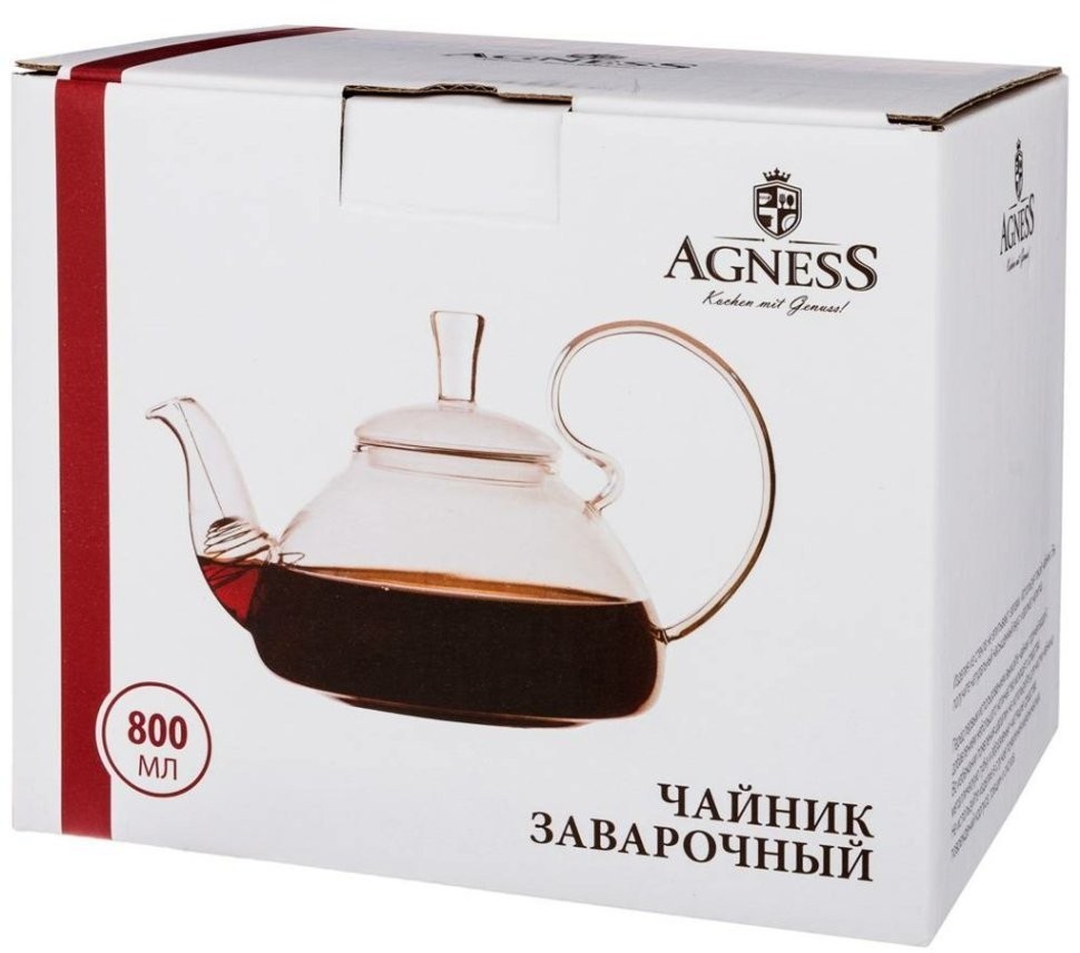 Чайник заварочный agness 800 мл (250-136)