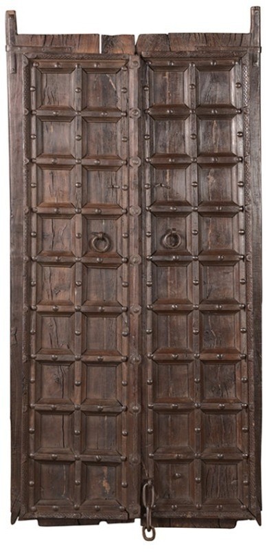 Дверь декоративная XIX век, Индия PR46440, Массив манго, natural, ROOMERS ANTIQUE