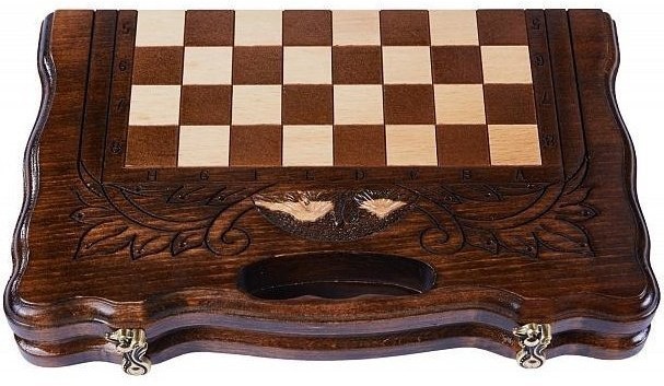 Шахматы + нарды резные с Араратом 30 с ручкой, Haleyan (28268)