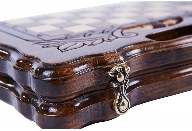 Шахматы + нарды резные с Араратом 30 с ручкой, Haleyan (28268)