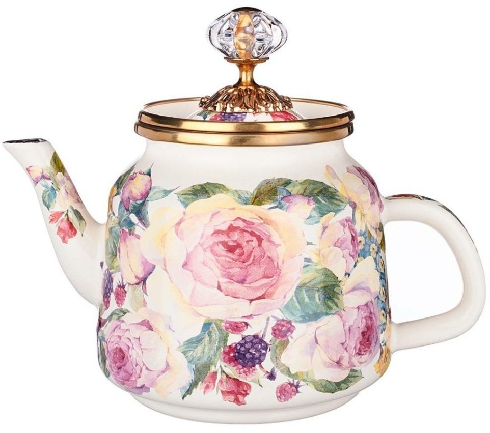 Чайник эмалированный agness, серия винтаж, 1,0л высота=17 см. (950-027)