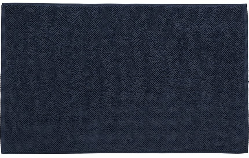 Коврик для ванной ворсовый из чесаного хлопка темно-синего цвета из коллекции essential, 50х80 см (69137)