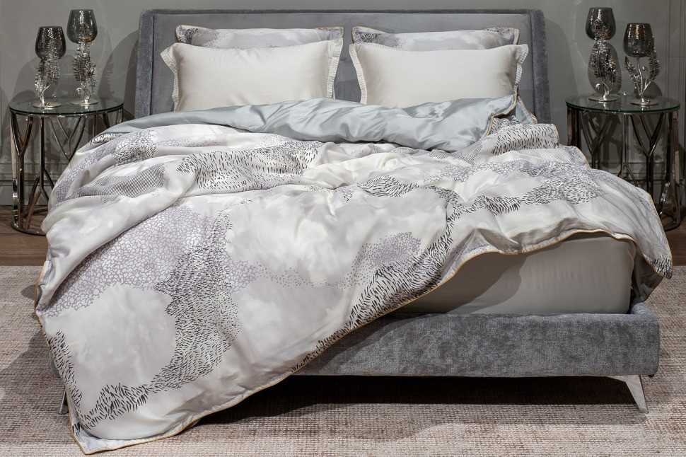 Пододеяльник Нувола принт тенсель серый 145*210 (TT-00011336)