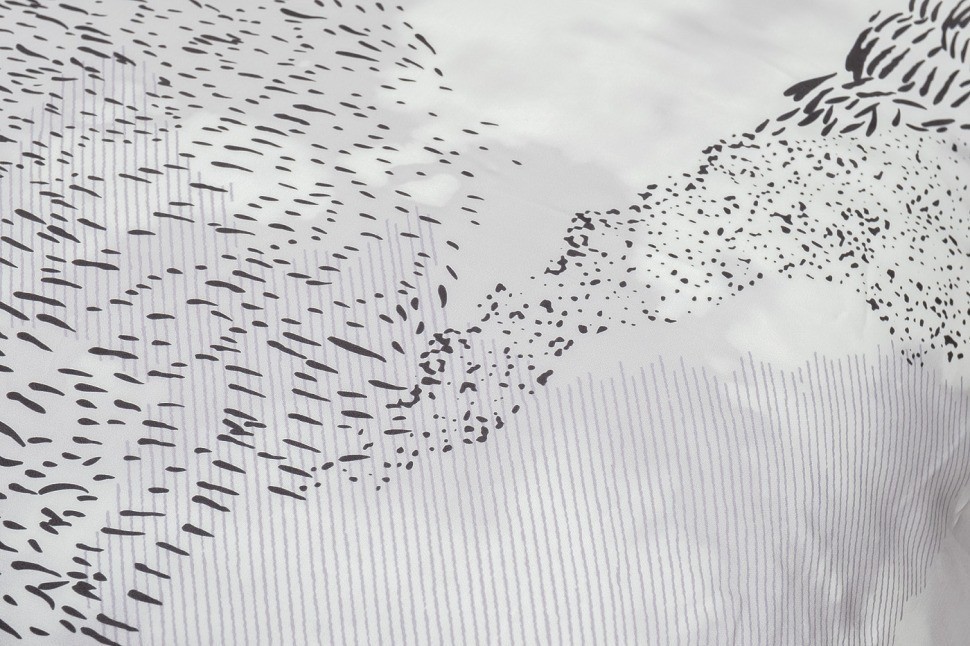 Пододеяльник Нувола принт тенсель серый 145*210 (TT-00011336)