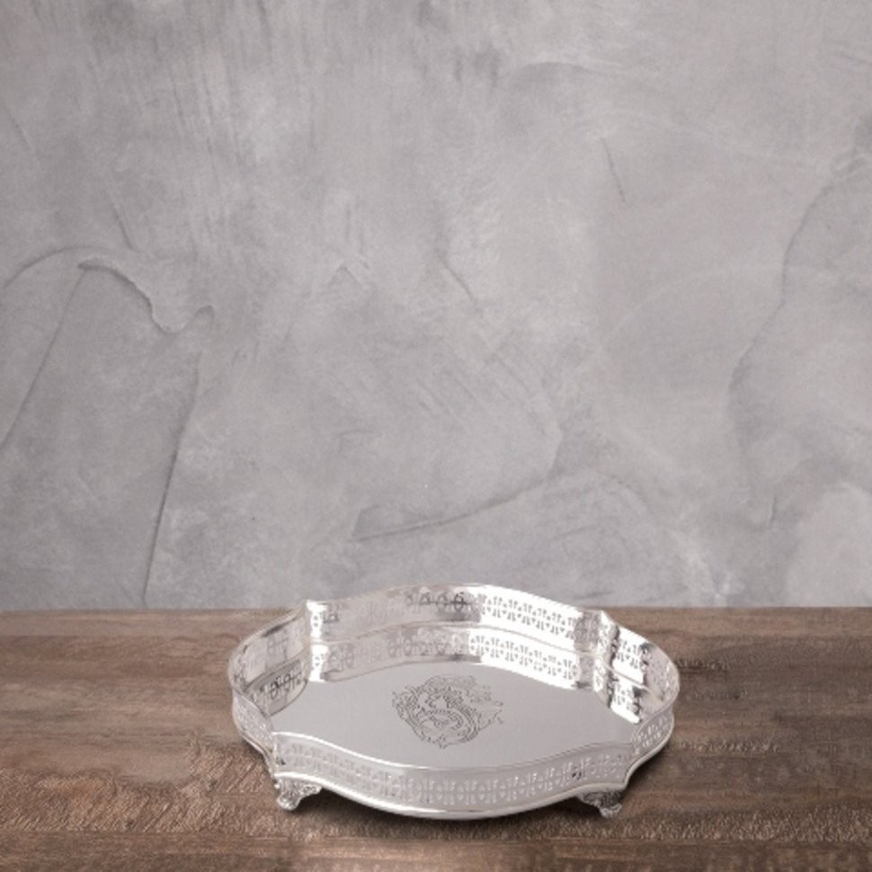 Поднос 8008SA, никель, посеребрение, silver, ROOMERS TABLEWARE