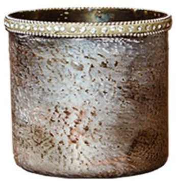 Подсвечник HD-AM-863, 10 см, стекло, Antique silver, ROOMERS FURNITURE