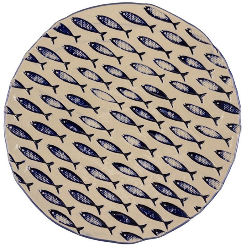 Тарелка LTHA034BB003290, 29 см, каменная керамика, beige, blue, LE COQ