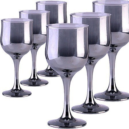 Набор бокалов для вина из 6 шт 240 мл Сияющий графит (GR163-06)