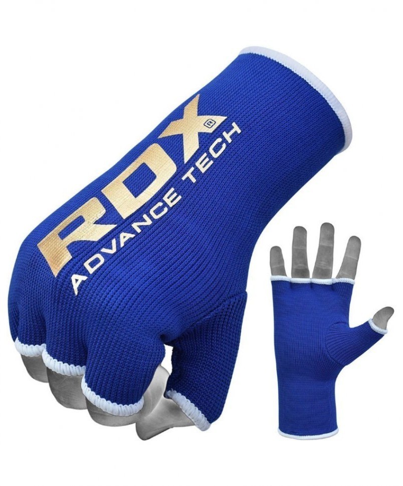 Внутренние гелевые перчатки с ремнями на запястьях, синие (809802)
