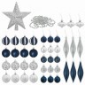 Шары новогодние ёлочные Navy 42 предмета темно-синий/серебро ЗОЛОТАЯ СКАЗКА 591990 (94731)