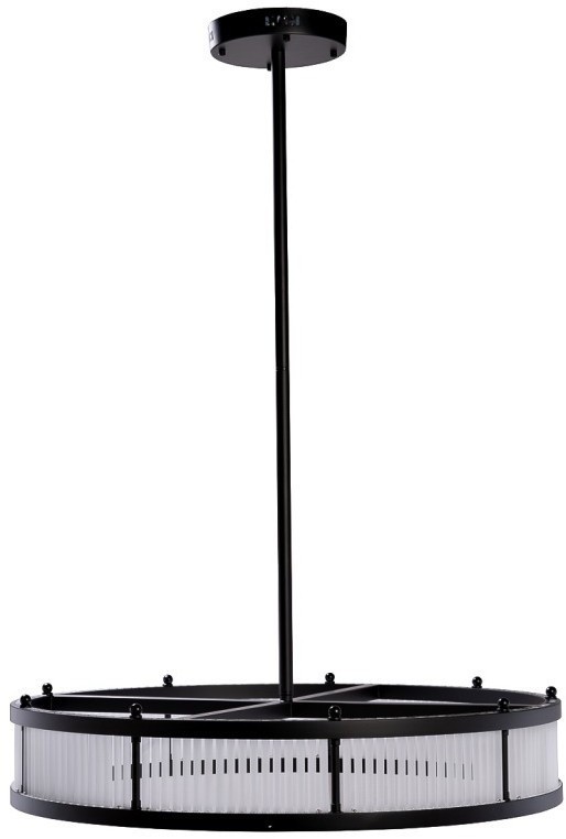 Люстра Ancona круглая чёрный матовый/стекло прозр. d85см (TT-00013206)