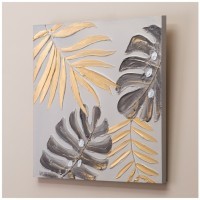 Картина "золотая монстера" 60х60х3 см Bronco (534-203-1)