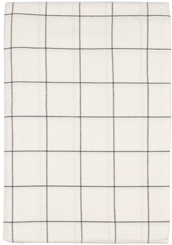 Скатерть из хлопка круглая белого цвета в клетку из коллекции essential, 160 см (73659)