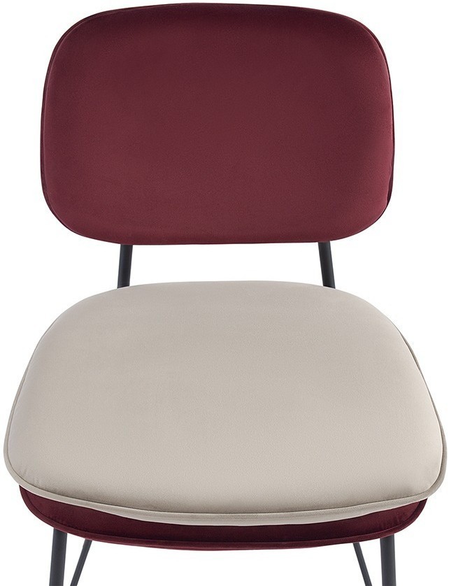 Стул полубарный pea, велюр, бордовый/бежевый (77072)