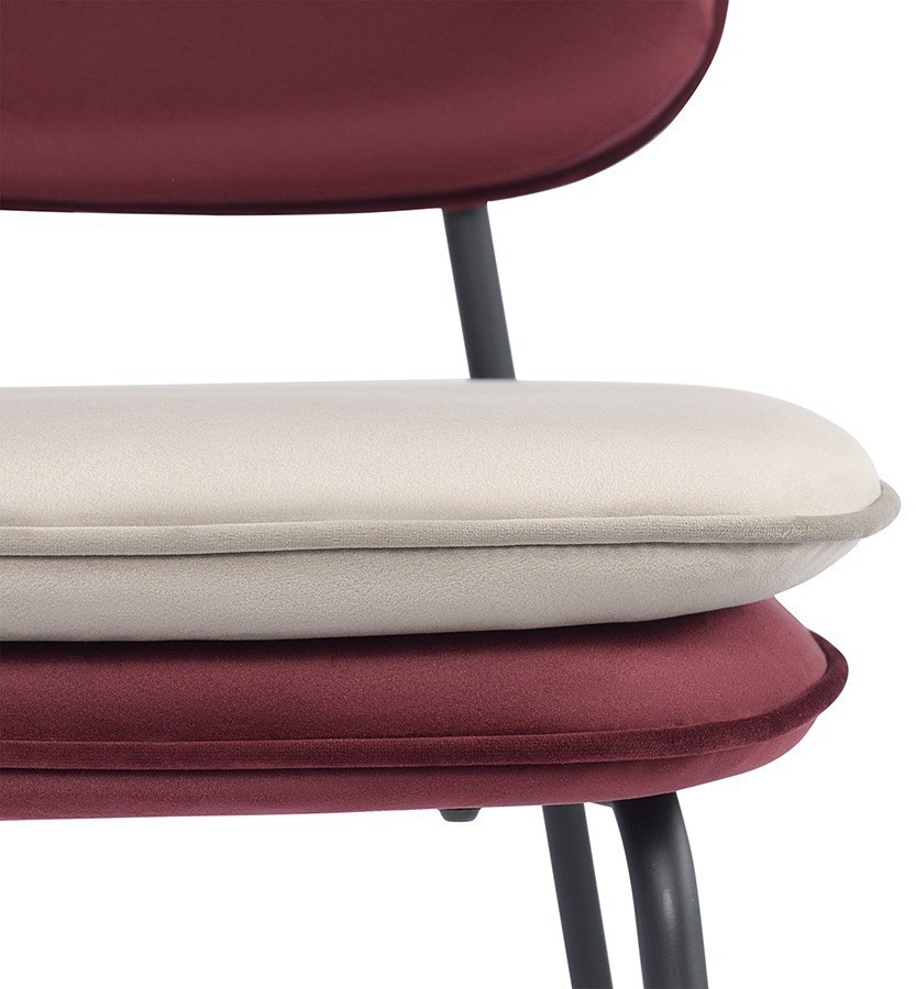 Стул полубарный pea, велюр, бордовый/бежевый (77072)