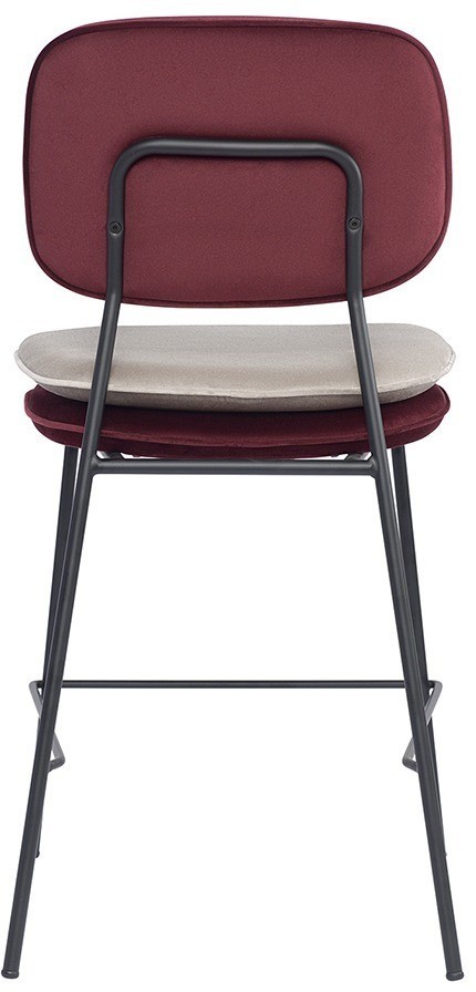 Стул полубарный pea, велюр, бордовый/бежевый (77072)