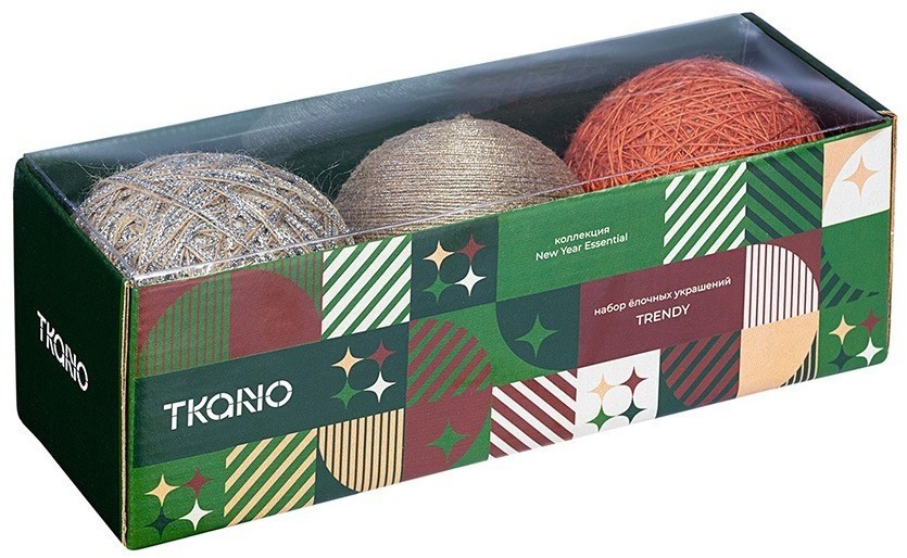 Набор ёлочных украшений trendy коллекции new year essential, 3 шт. (78337)