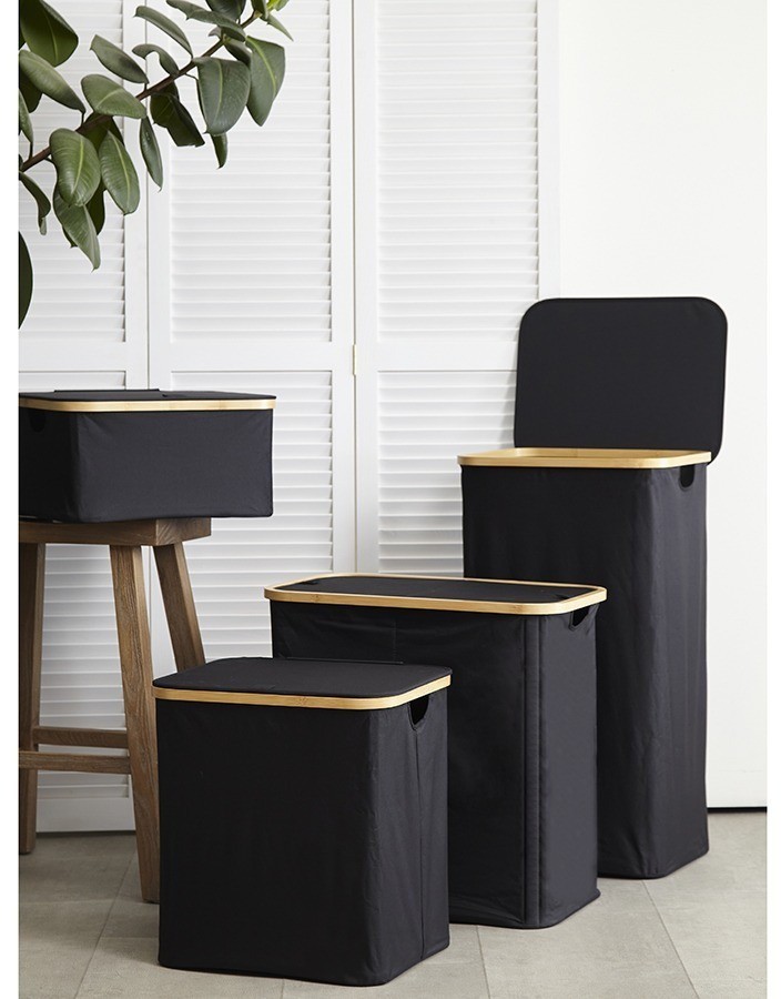 Корзина для белья neat mid, 40x33x43 см, черная (77869)